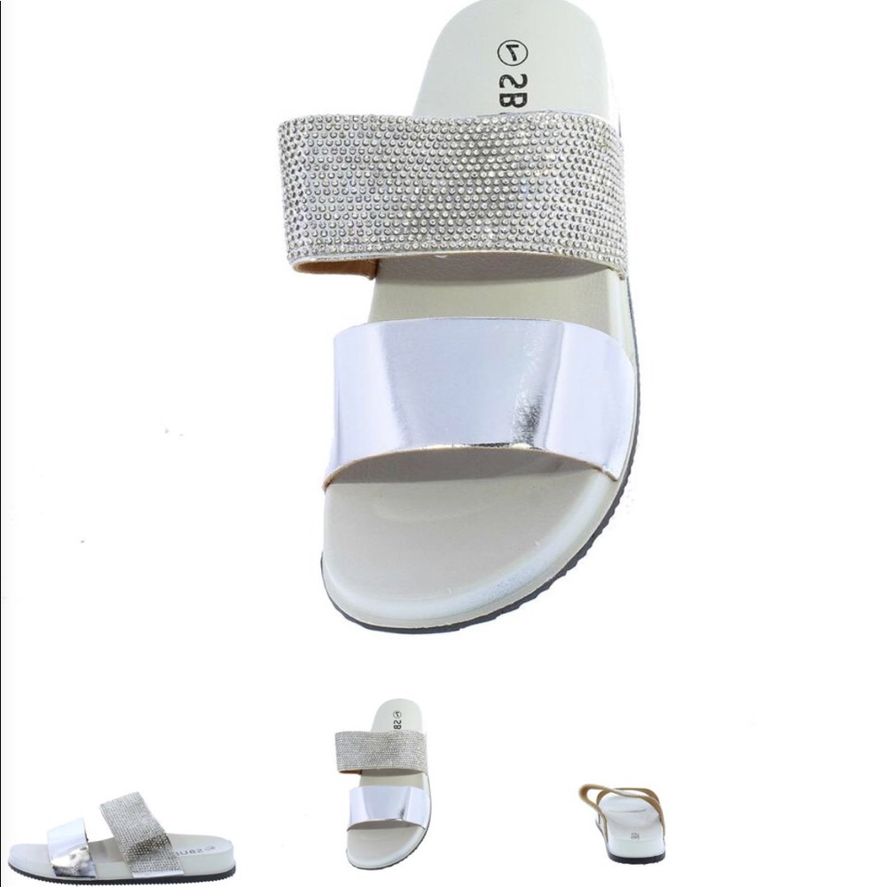 Silver Dual Strap Sandle